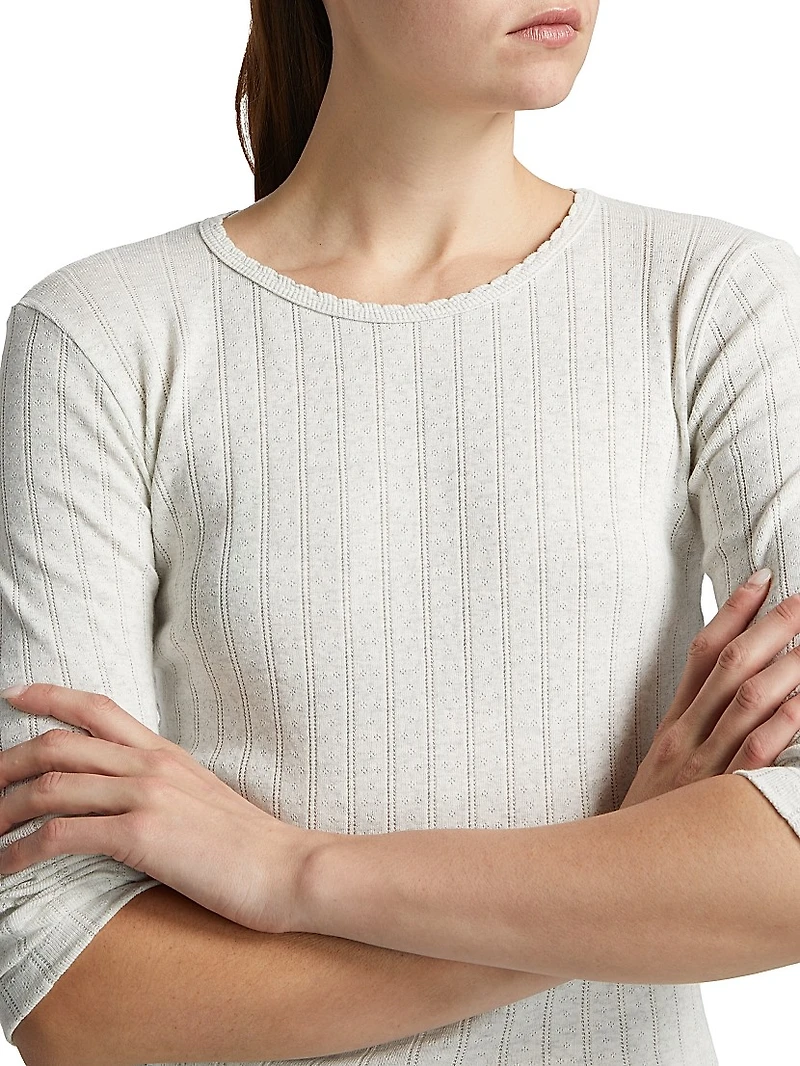 Pointelle Slim-Fit Long-Sleeve T-Shirt