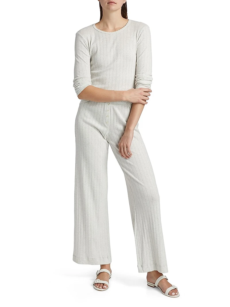 Pointelle Slim-Fit Long-Sleeve T-Shirt