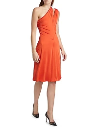 Liquid Jersey One-Shoulder Cocktail Dress