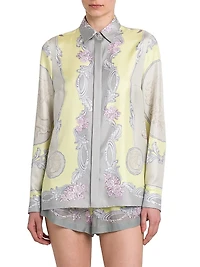 Medusa Cameo Foulard Silk Twill Shirt