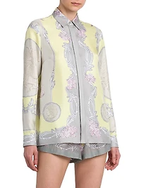 Medusa Cameo Foulard Silk Twill Shirt