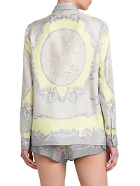 Medusa Cameo Foulard Silk Twill Shirt