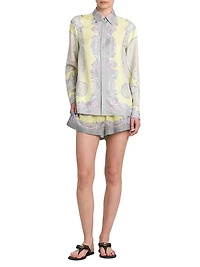 Medusa Cameo Foulard Silk Twill Shirt