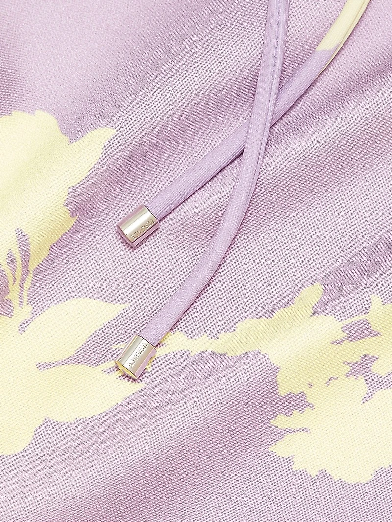 Wild Roses Silk Midi-Skirt