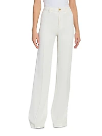 Pintuck High-Rise Slim Trousers