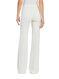 Pintuck High-Rise Slim Trousers