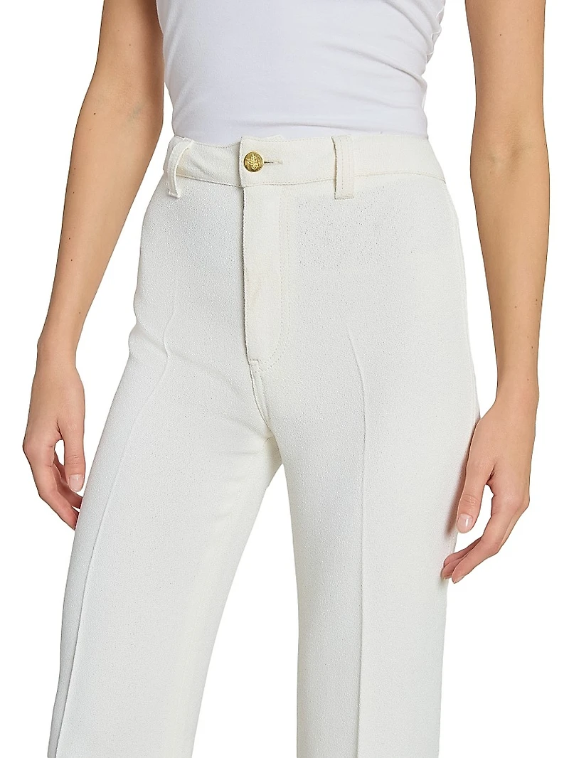 Pintuck High-Rise Slim Trousers