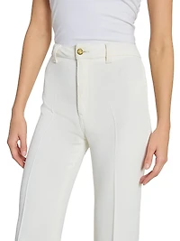 Pintuck High-Rise Slim Trousers