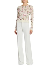 Pintuck High-Rise Slim Trousers