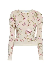 Embroidered Cashmere-Silk Top