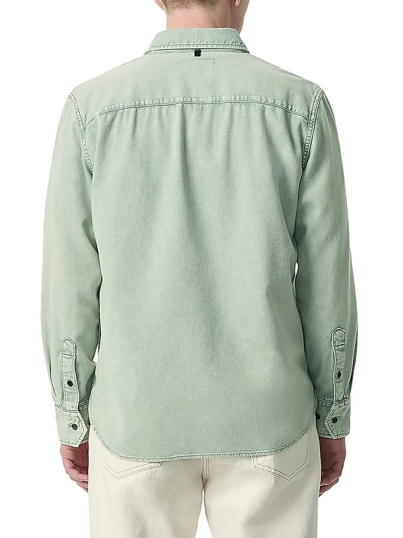 Stretch-Cotton Button-Front Shirt