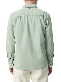 Stretch-Cotton Button-Front Shirt