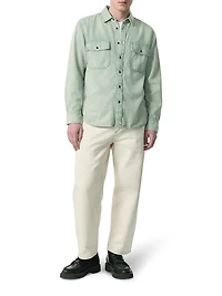 Stretch-Cotton Button-Front Shirt