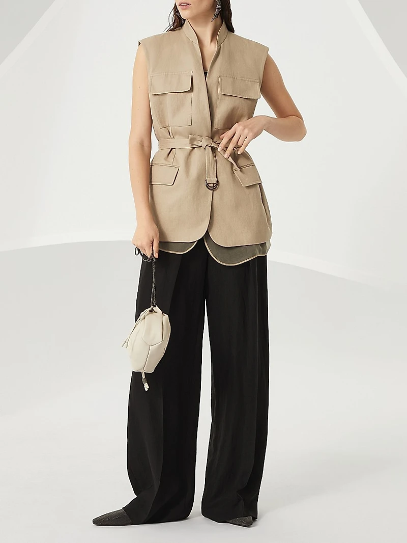 Striped Sparkling Cashmere and Silk Lightweight Knit Top