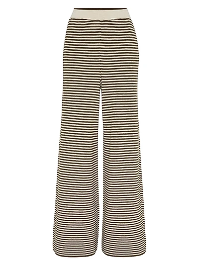 Striped Cotton Knit Track Trousers