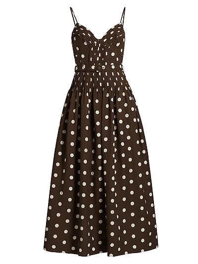 Mireille Polka Dot Fit & Flare Cocktail Dress
