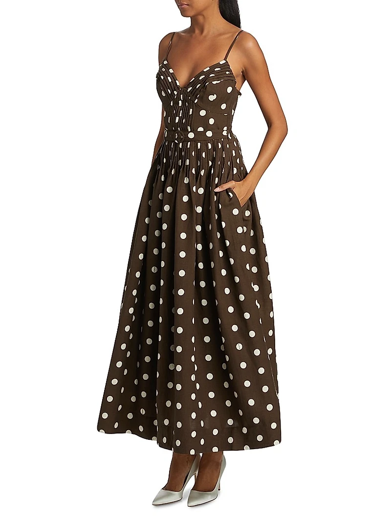 Mireille Polka Dot Fit & Flare Cocktail Dress
