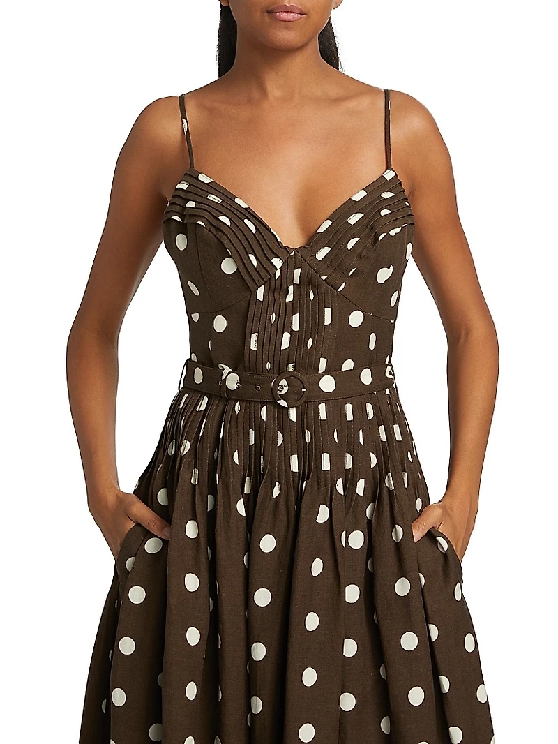Mireille Polka Dot Fit & Flare Cocktail Dress
