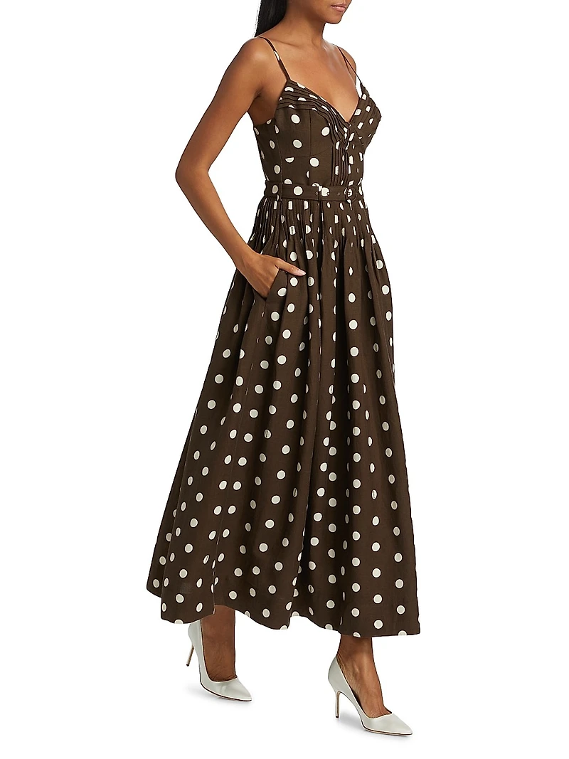 Mireille Polka Dot Fit & Flare Cocktail Dress