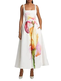 Sorelle Floral Belted Cocktail Dress