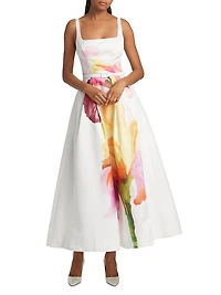 Sorelle Floral Belted Cocktail Dress