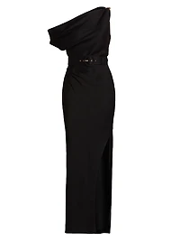 Halle Belted Asymmetric Gown