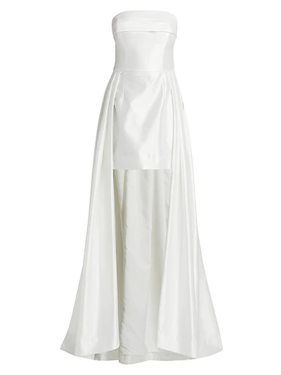 Phaedra Satin Strapless High-Low Gown