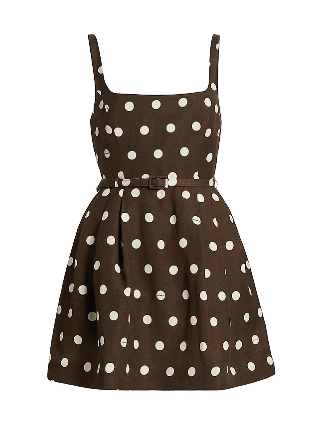 theory flared dress in admiral crepe Coming! Vintage 1960s Polka Dot Kitten Bow Fit and Flare Dress main image 1
