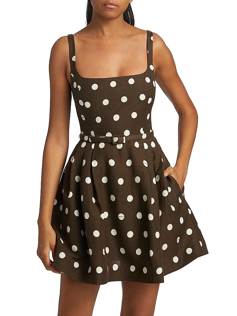 Demetra Polka Dot Fit & Flare Minidress