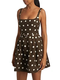 Demetra Polka Dot Fit & Flare Minidress
