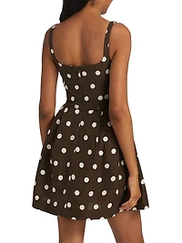 Demetra Polka Dot Fit & Flare Minidress
