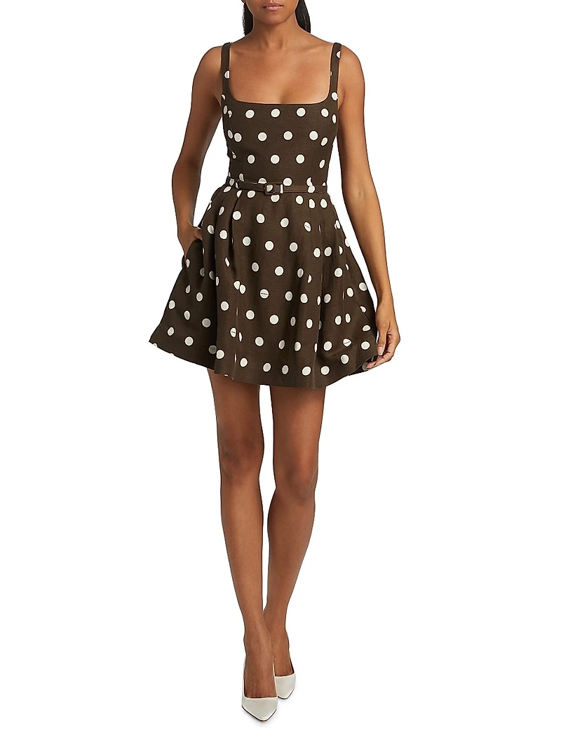 Demetra Polka Dot Fit & Flare Minidress