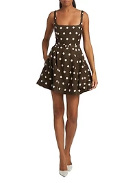 Demetra Polka Dot Fit & Flare Minidress