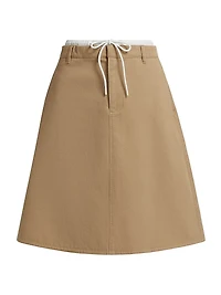 Mid-Rise Double Waistband Skirt