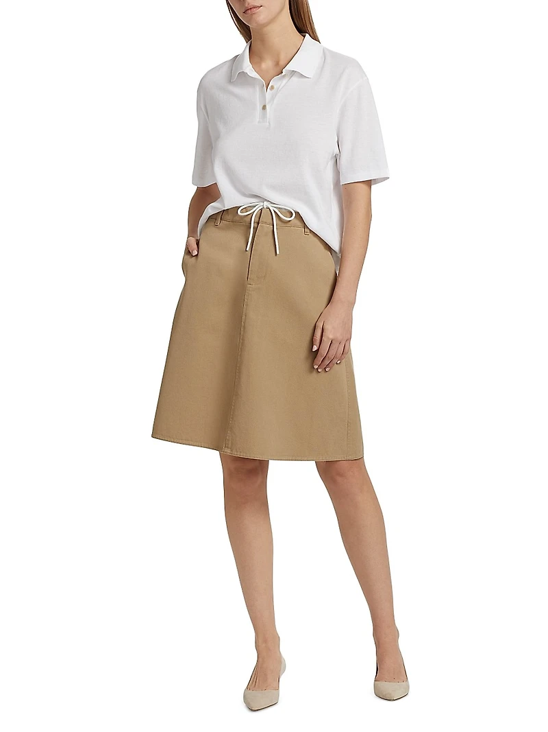 Mid-Rise Double Waistband Skirt