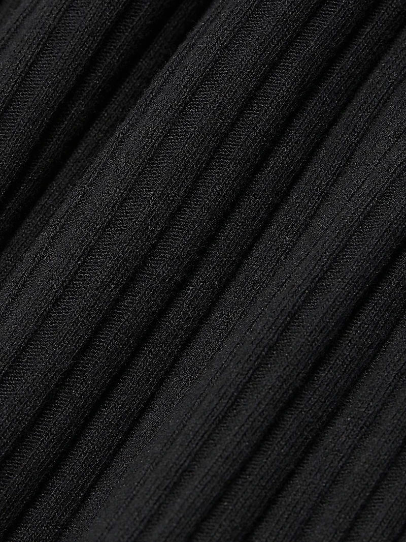 Rib-Knit Polo Minidress