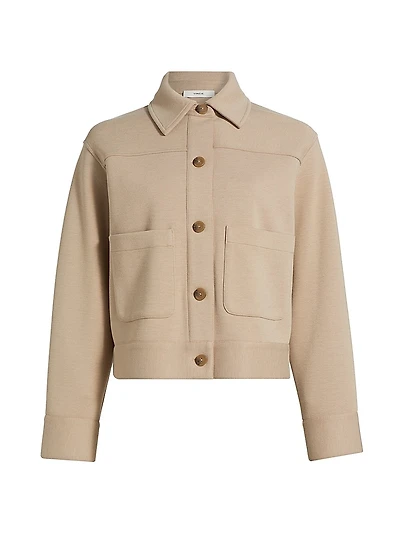 Button-Front Crop Jacket