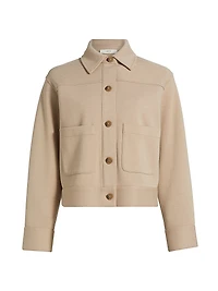 Button-Front Crop Jacket