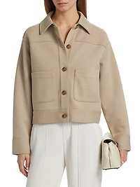 Button-Front Crop Jacket