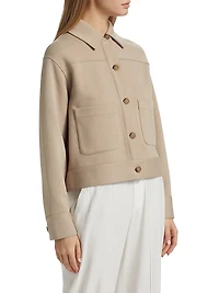 Button-Front Crop Jacket