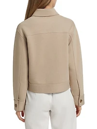 Button-Front Crop Jacket