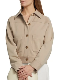 Button-Front Crop Jacket
