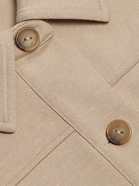 Button-Front Crop Jacket