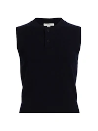 Henley Wool-Cashmere Sleeveless Top