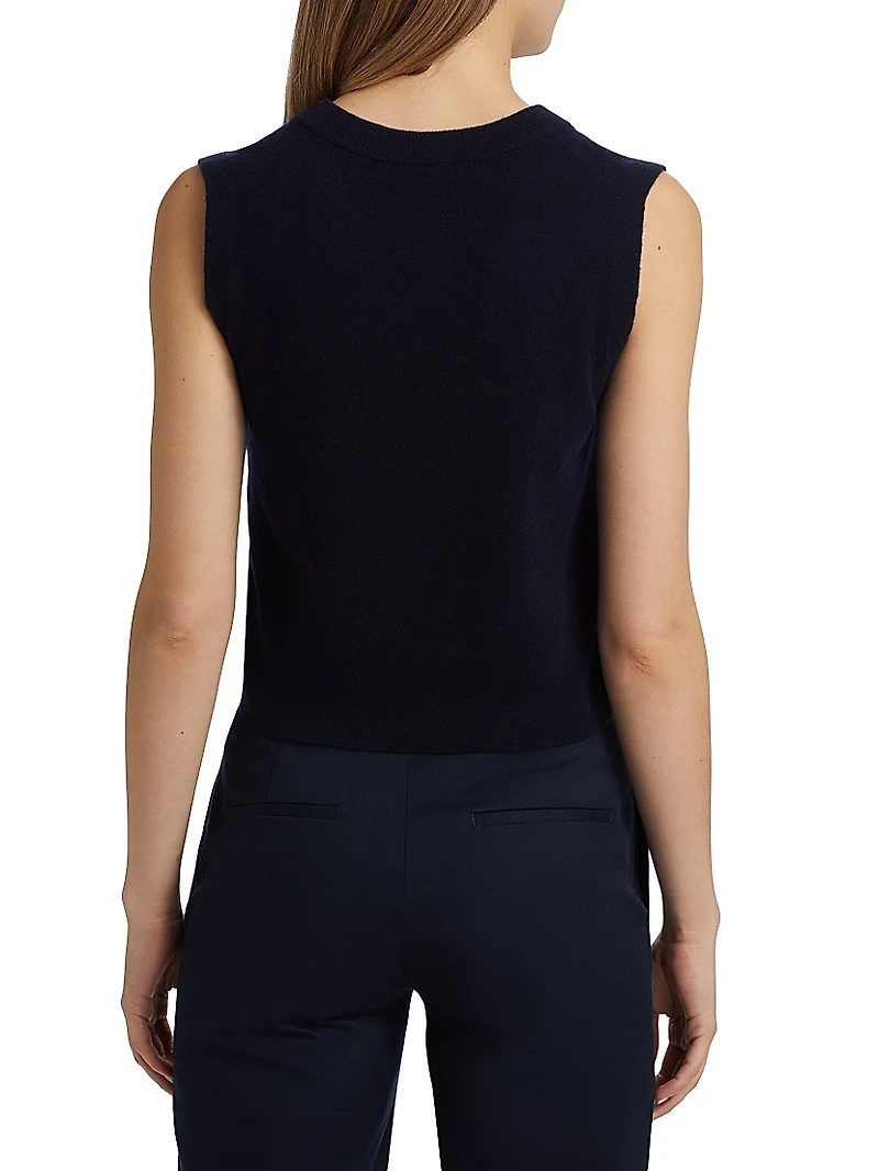 Henley Wool-Cashmere Sleeveless Top