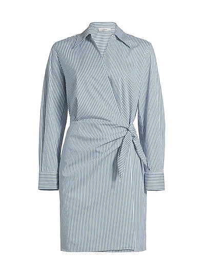 Furrow Stripe Wrap Dress