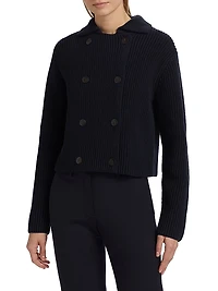 Double-Breasted Sweater Jacket
