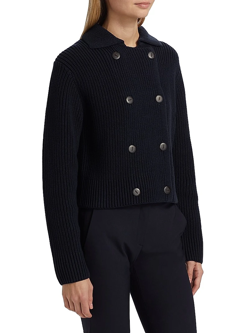 Double-Breasted Sweater Jacket