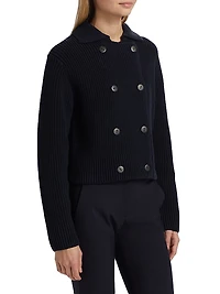 Double-Breasted Sweater Jacket