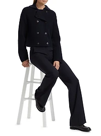 Double-Breasted Sweater Jacket